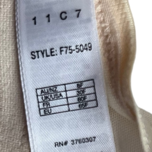 NWT Fayreform Vitality Sheer Lace Bra in Cream Lined with Gray/Purple UK 30F - Picture 4 of 10